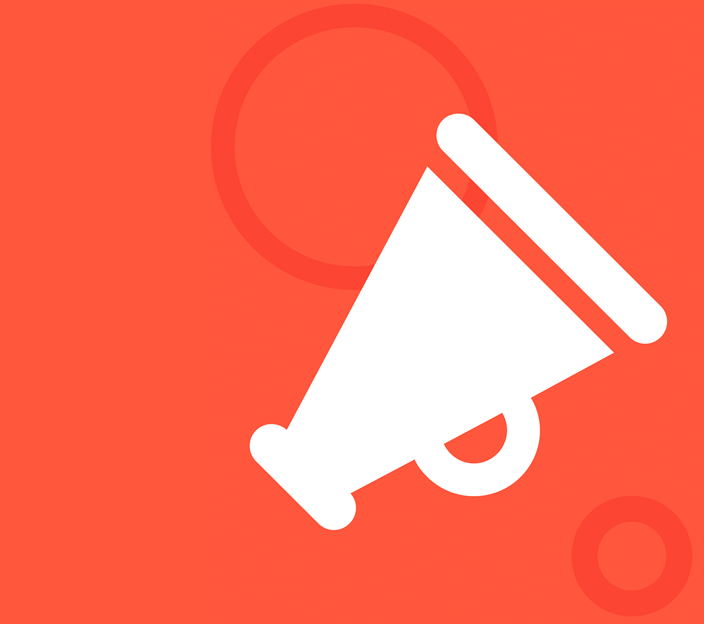 Illustratieve afbeelding van een megafoon.