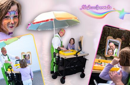 Mobiele Facepainting: Kleurrijk Straattheater op Wielen! - Foto 1