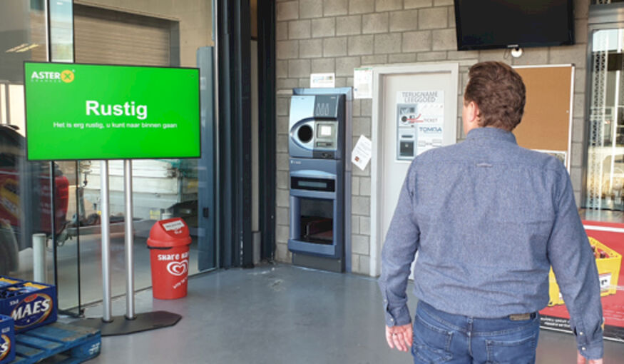 Intelligent scherm helpt winkels bij regelen drukte Intelligent scherm helpt winkels bij regelen drukte